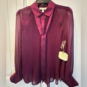 Rye Grass Maroon Sheer Blouse